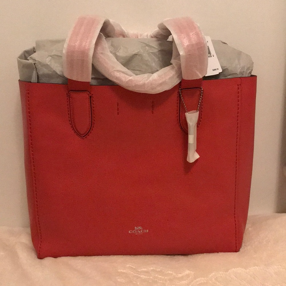 Coach pink derby tote pebble leather